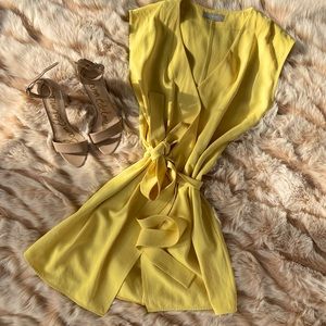 Everlane yellow wrap dress